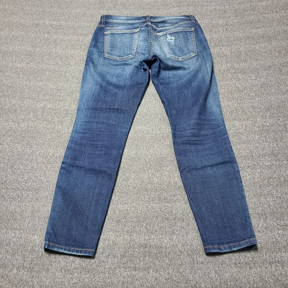 Current Elliott‎ The Stiletto Jeans Old Blue Repair Distressed Size 27